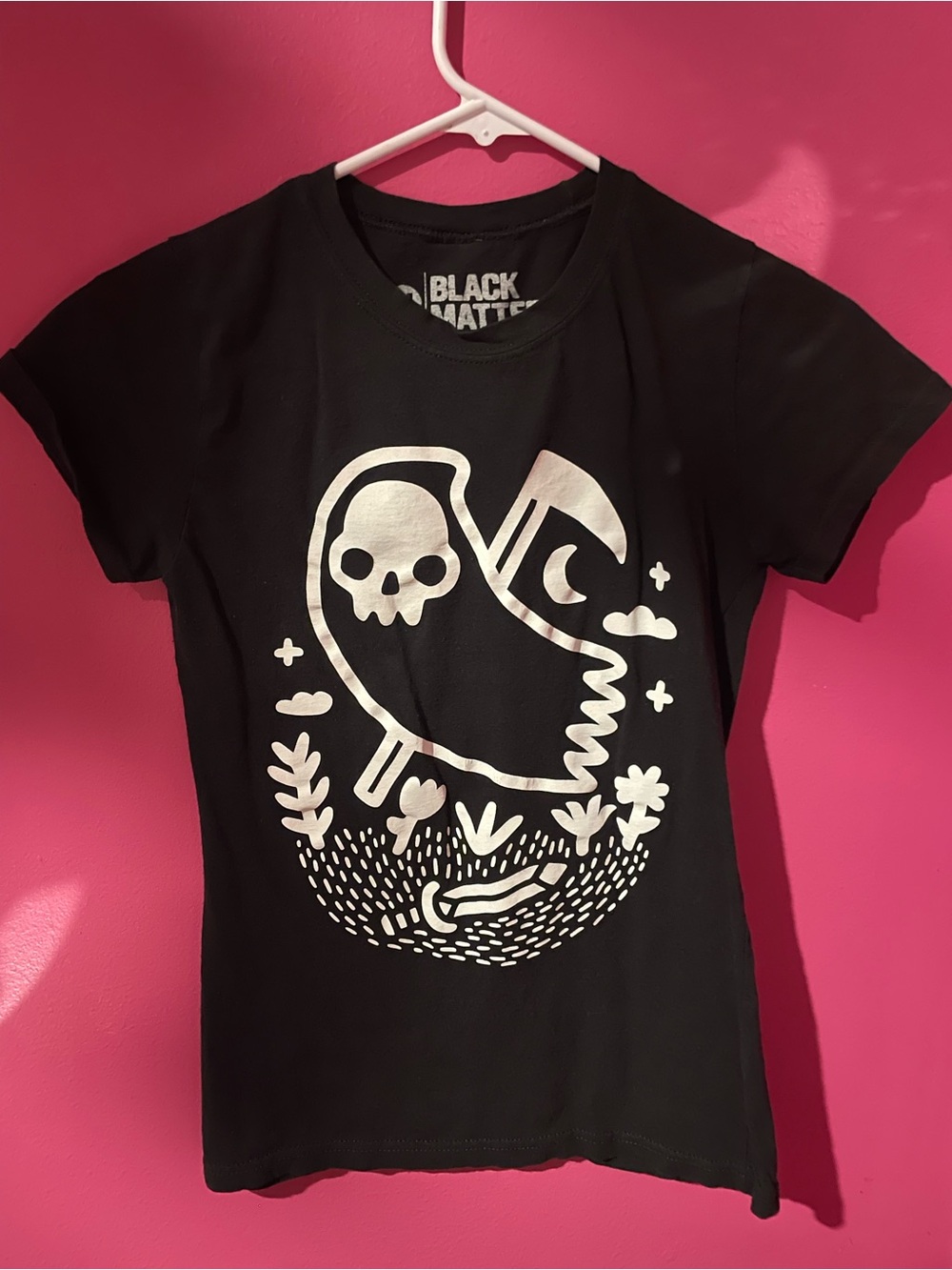 Black Matter "Another Grim Night" slim fit black graphic tee